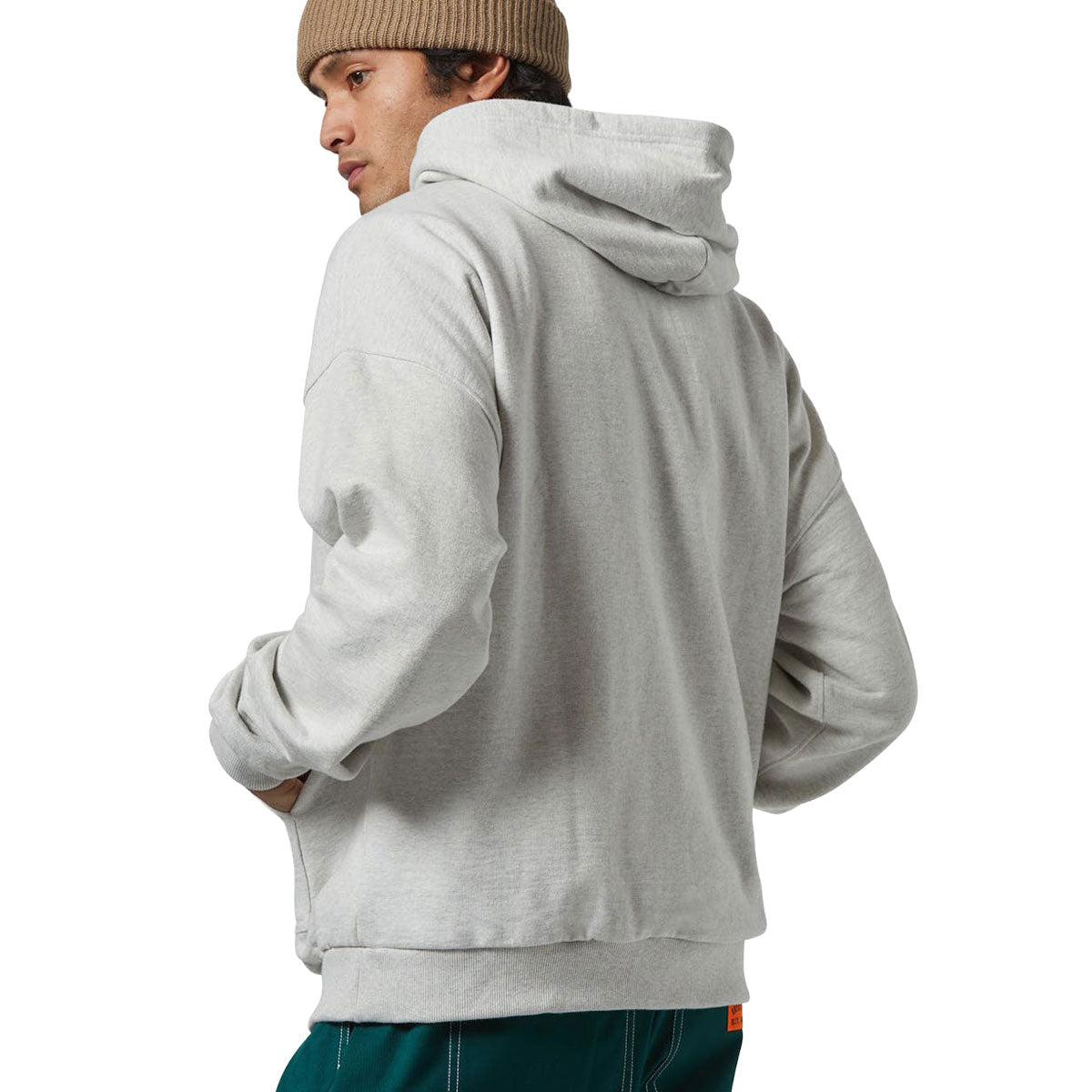 Brixton Embroidered Heavyweight Hoodie - Heather Grey Ash image 3