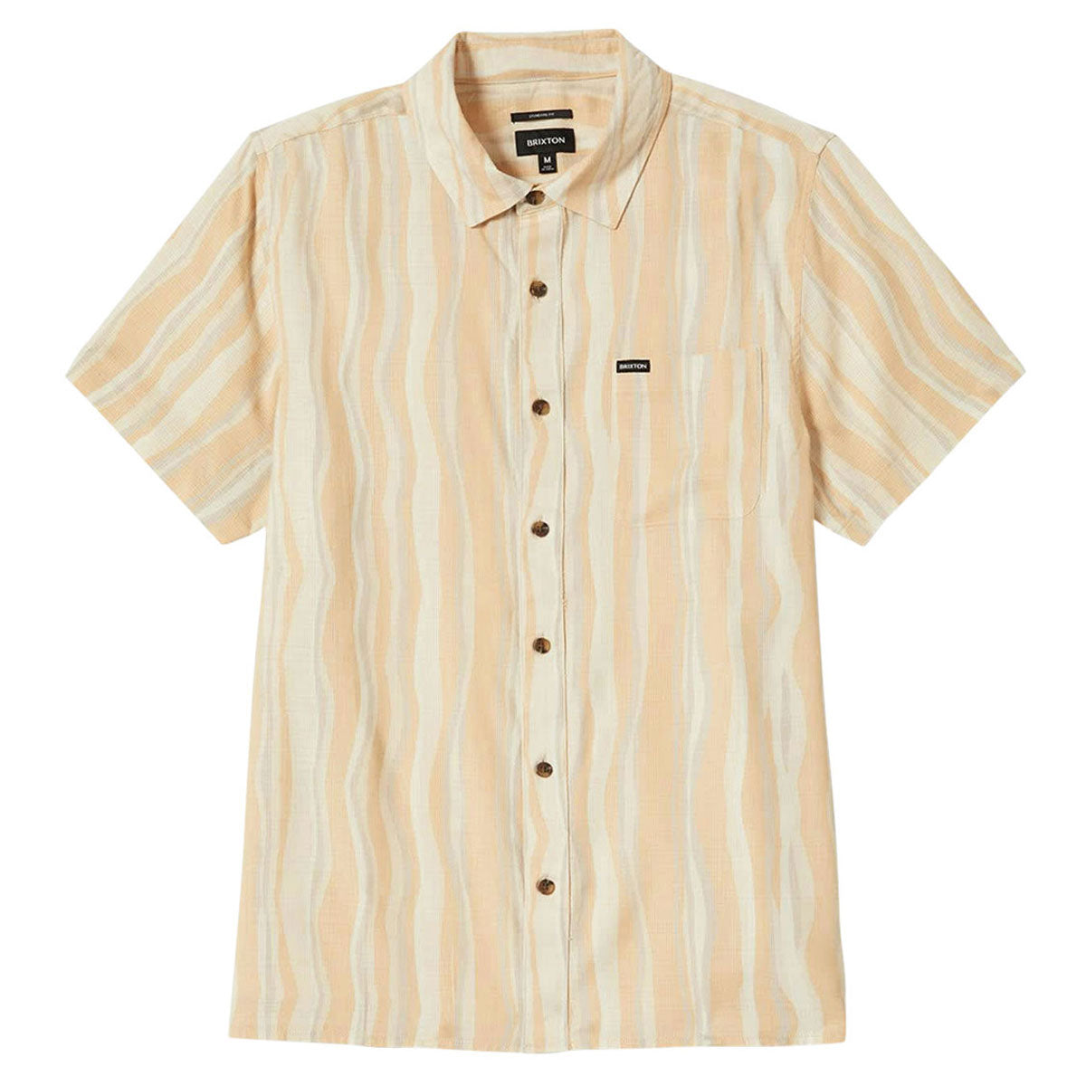 Brixton Cru Slub Shirt - Hazelnut/Painterly Stripe image 1