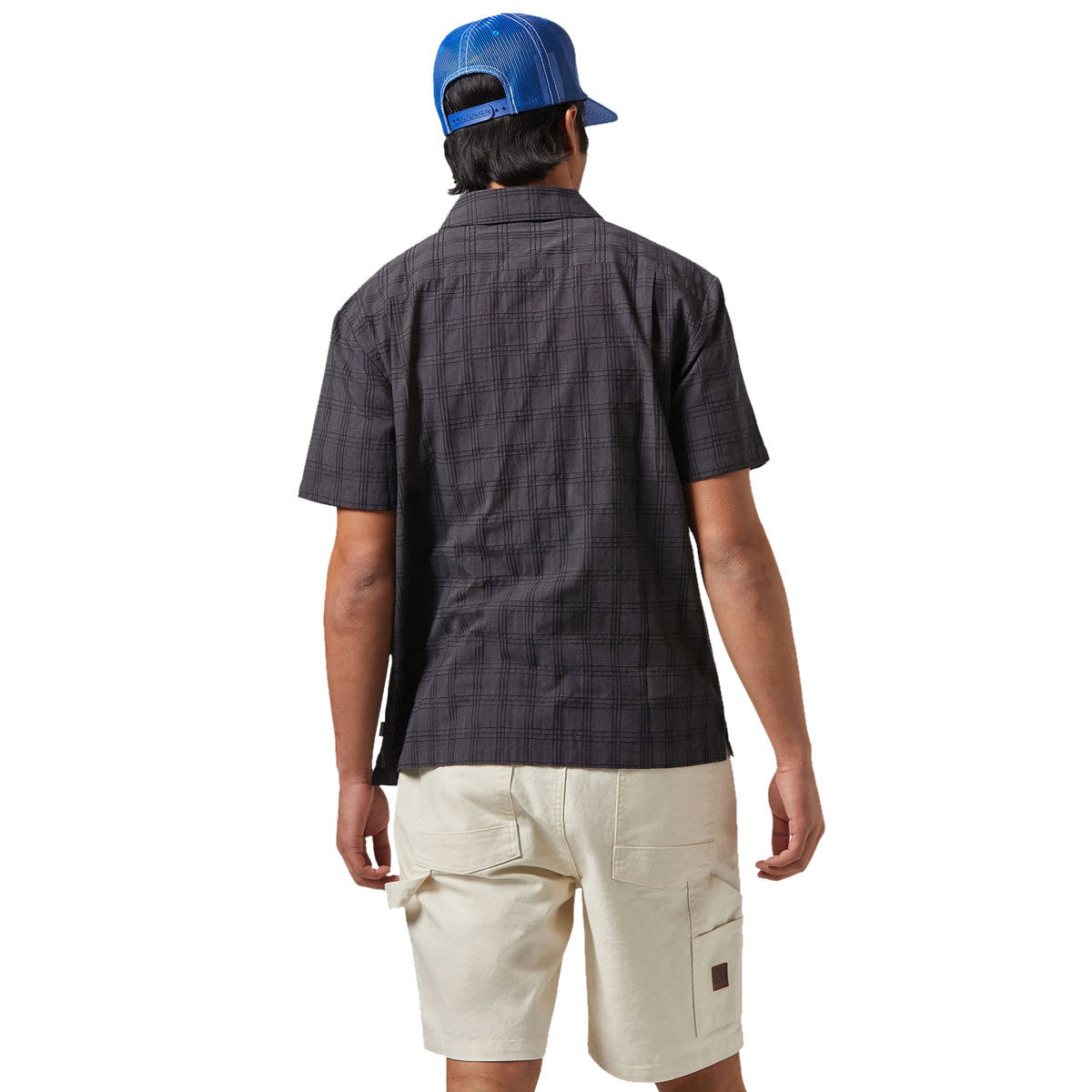 Brixton Cru Oxford Plaid Shirt - Charcoal/Black Plaid image 2