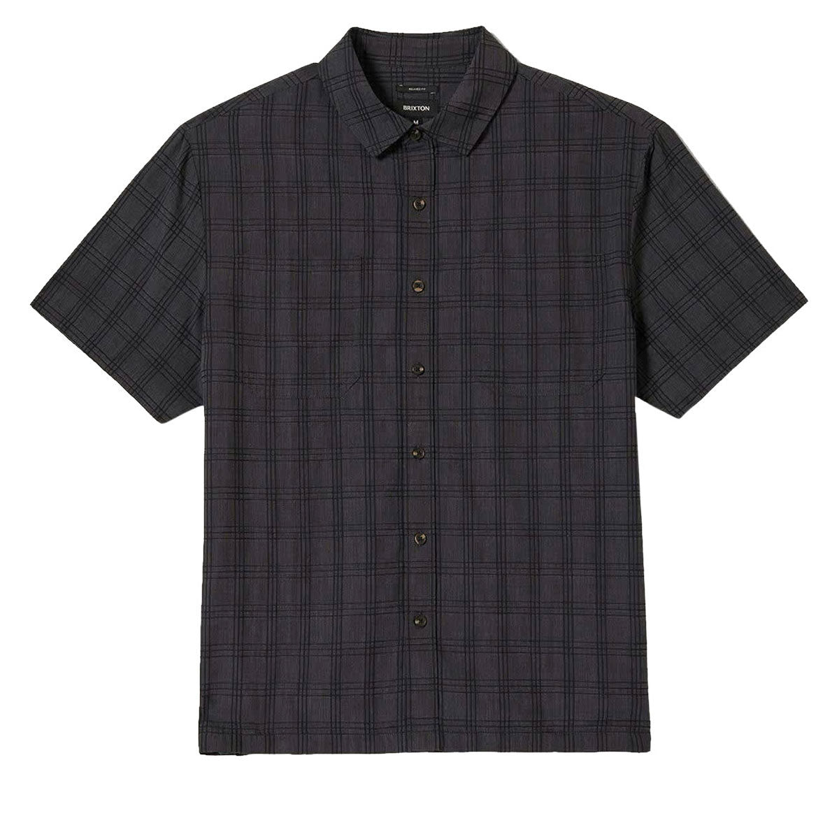 Brixton Cru Oxford Plaid Shirt - Charcoal/Black Plaid image 4