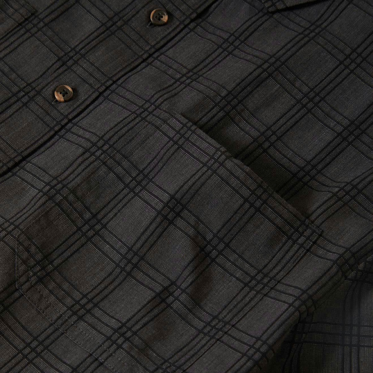 Brixton Cru Oxford Plaid Shirt - Charcoal/Black Plaid image 5
