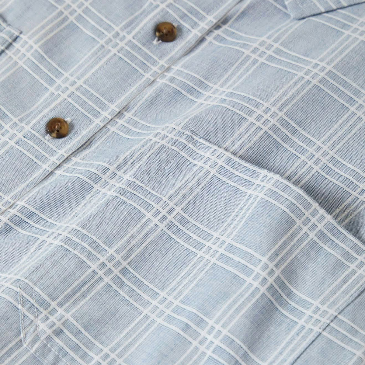 Brixton Cru Oxford Plaid Shirt - Light Blue/White Plaid image 4