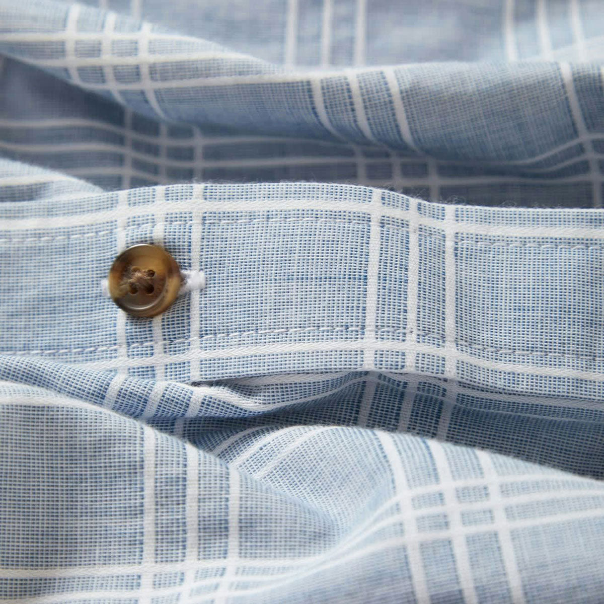 Brixton Cru Oxford Plaid Shirt - Light Blue/White Plaid image 5