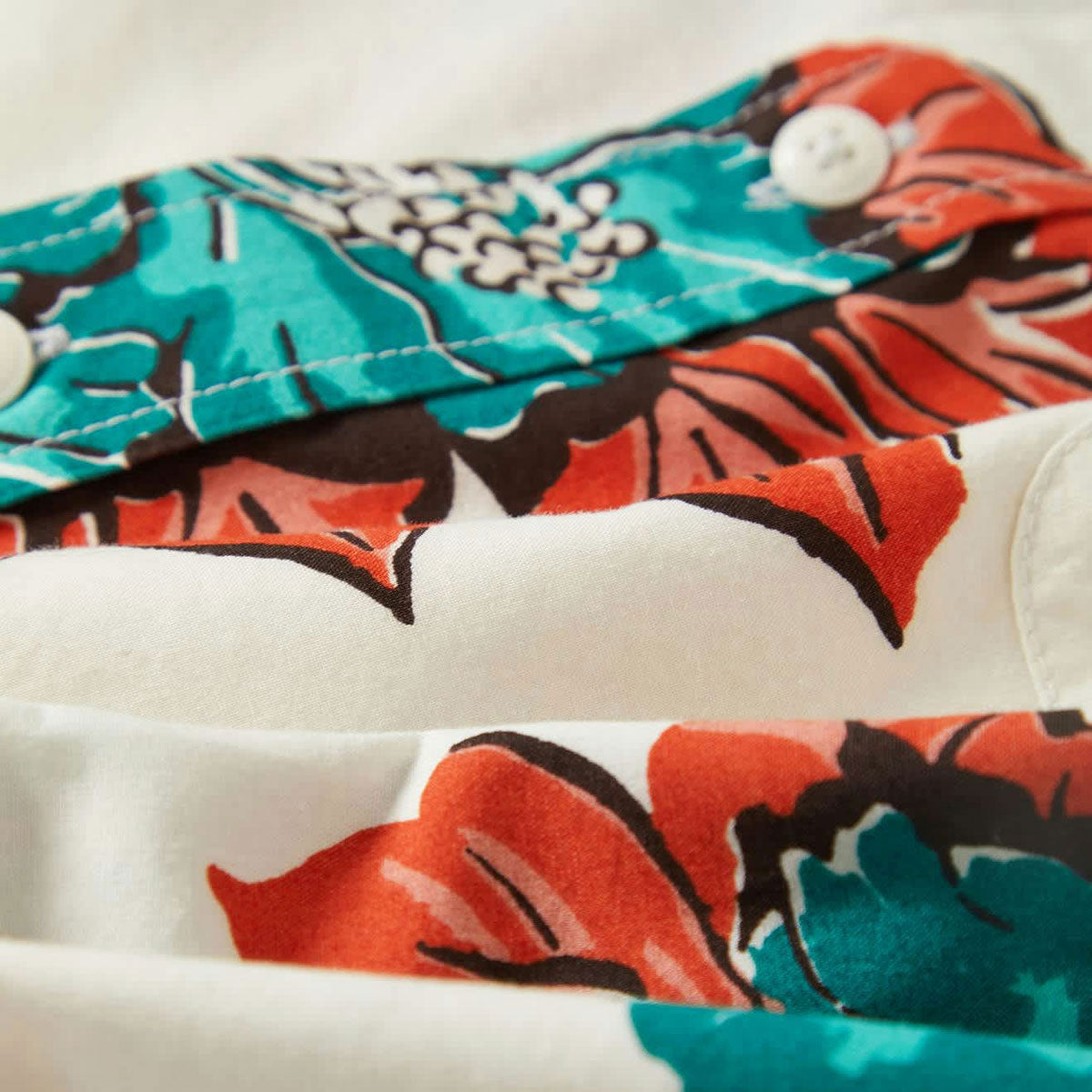 Brixton Cru Print Shirt - Off White/Aquatic Green Floral image 5