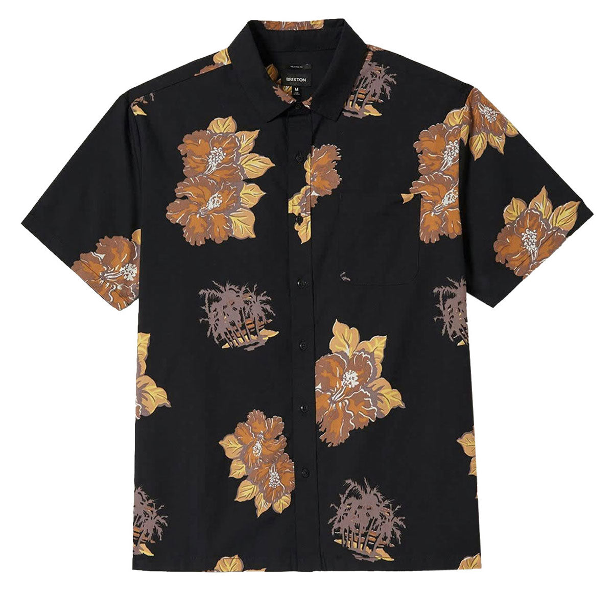 Brixton Cru Print Shirt - Washed Black/Charcoal Floral image 1