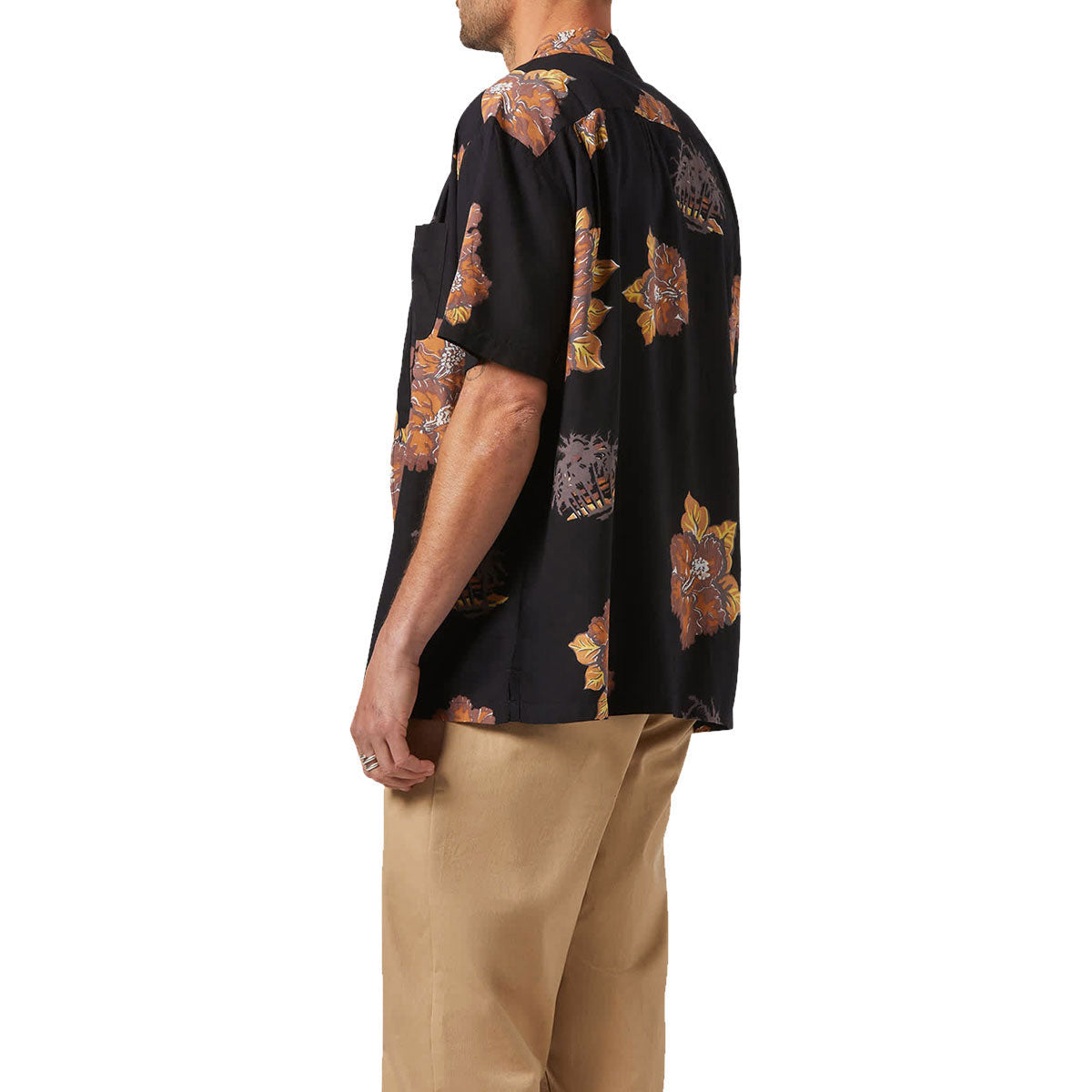 Brixton Cru Print Shirt - Washed Black/Charcoal Floral image 3