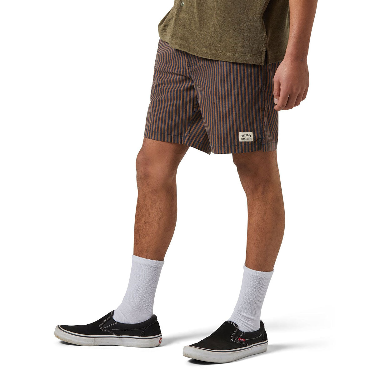 Brixton Everyday Hybrid 7 Shorts - Washed Navy/Sunbaked Herringbo image 4