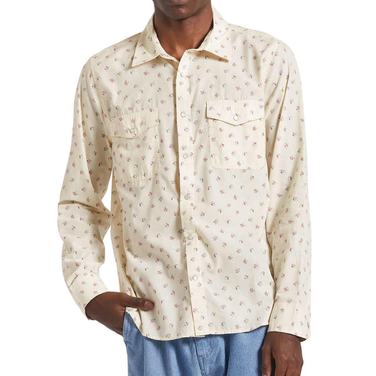 Brixton Wayne Long Sleeve Shirt - Whitecap image 1