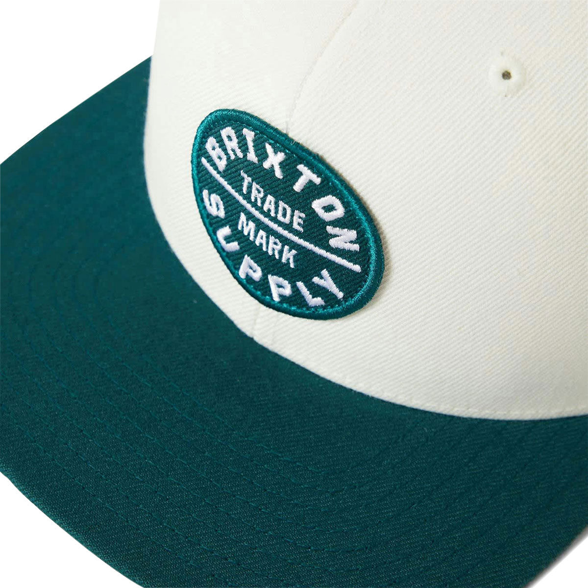 Brixton Oath III Snapback Hat - Off White/Night Sage image 3