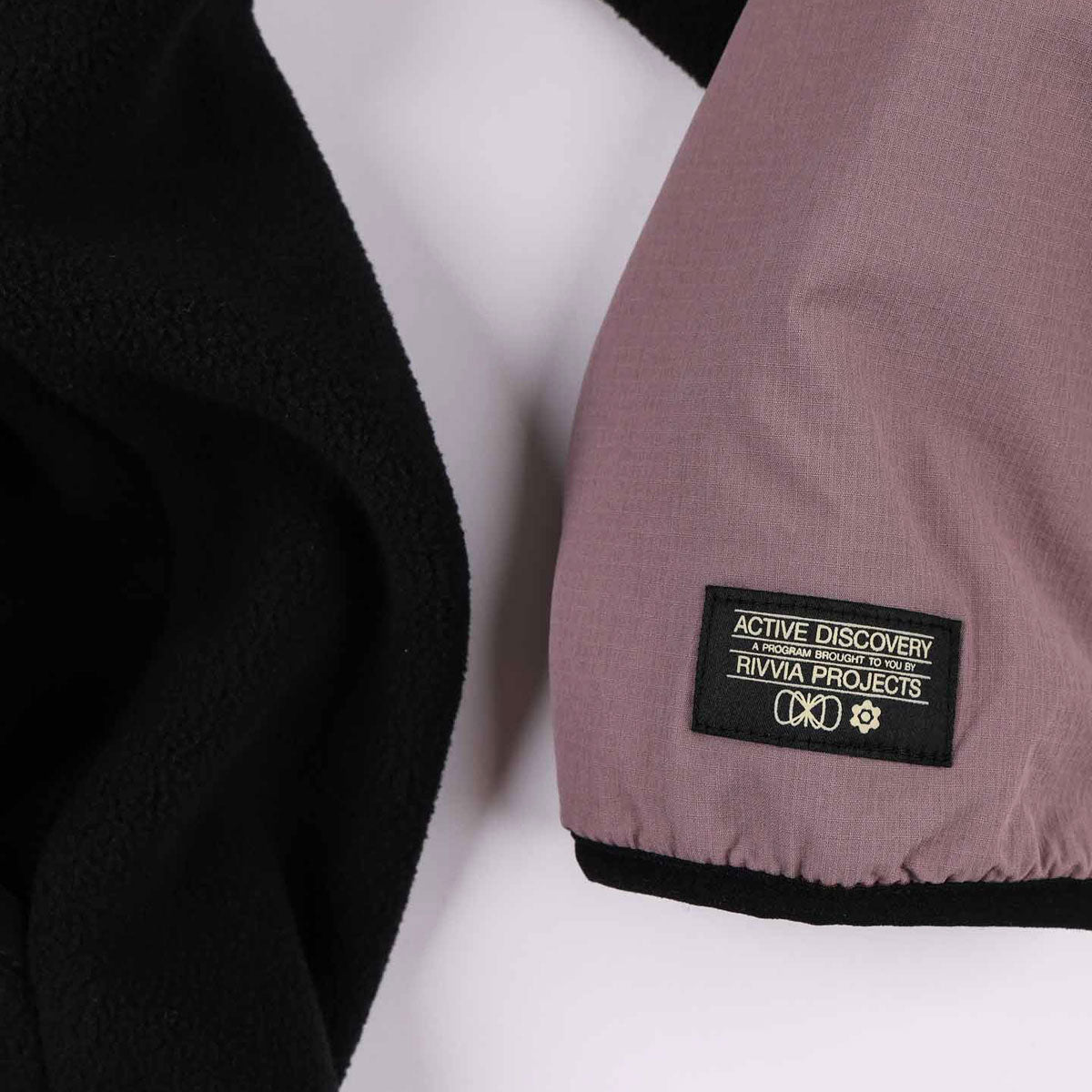 Rivvia Pop Repeat 1/2 Zip Polar Fleece Sweatshirt - Black/Pale Plum image 5