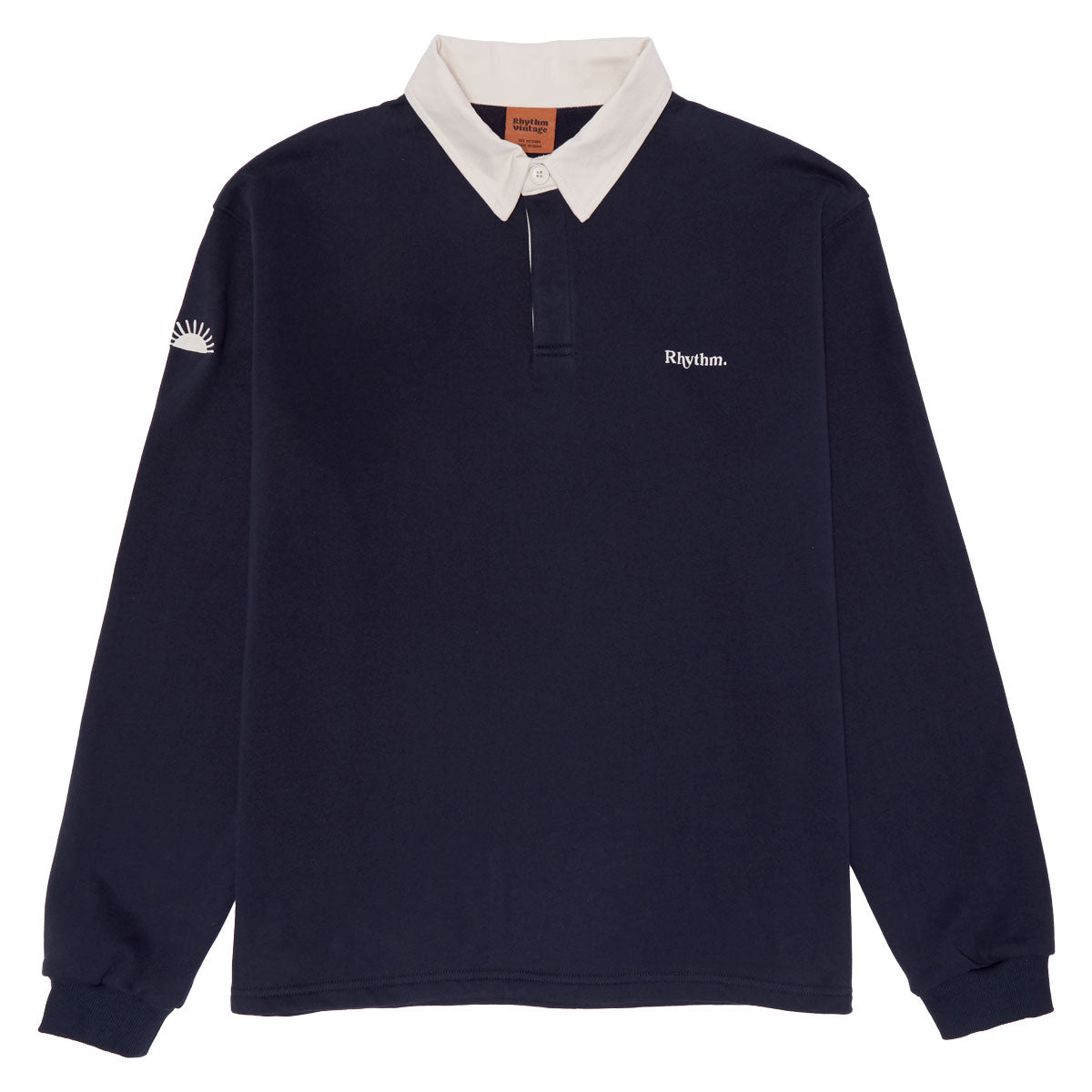 Rhythm Vintage Rugby Long Sleeve Polo Shirt - Indigo image 1