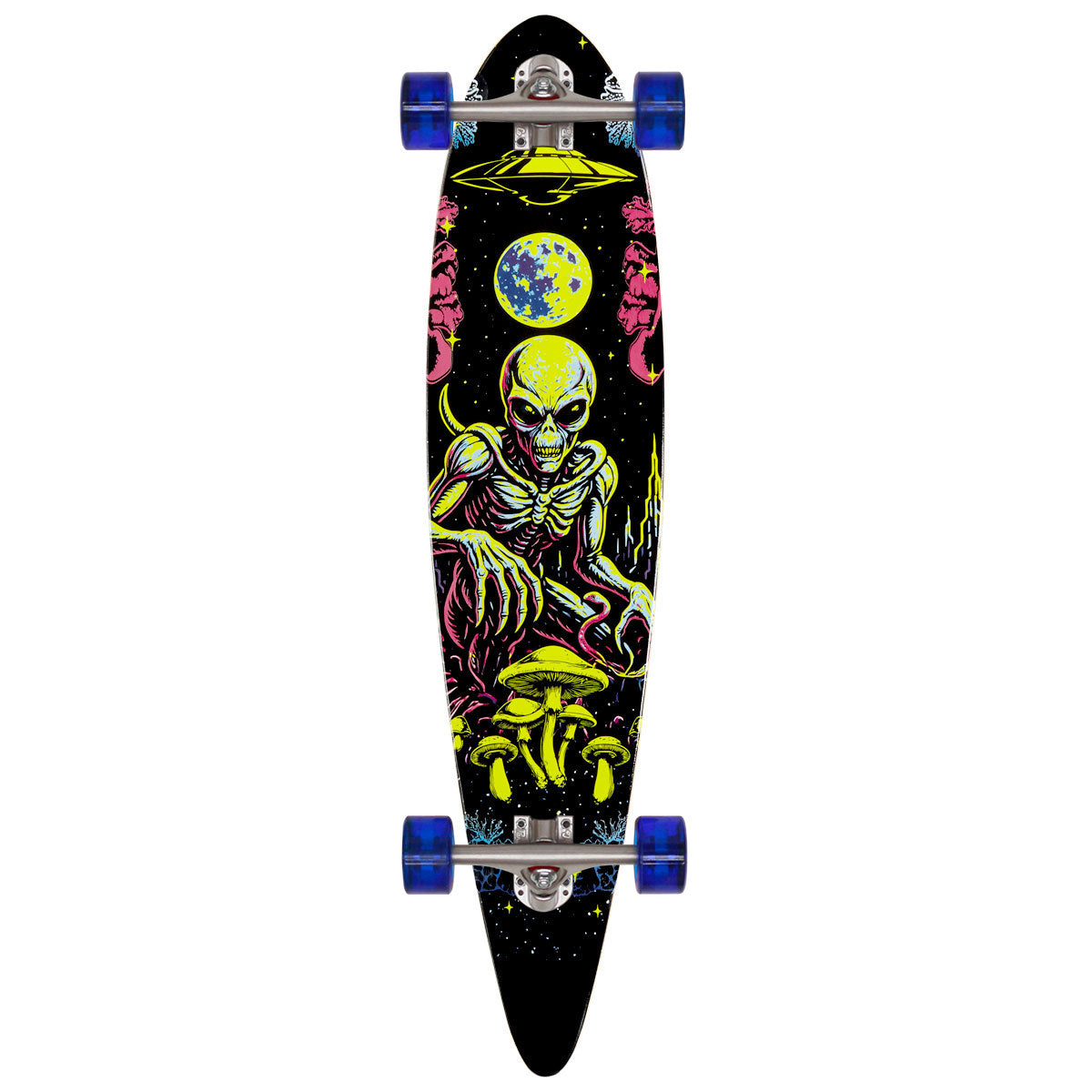 Daddies Mall Poster Blacklight Pintail Longboard Complete - Black/Glow image 1