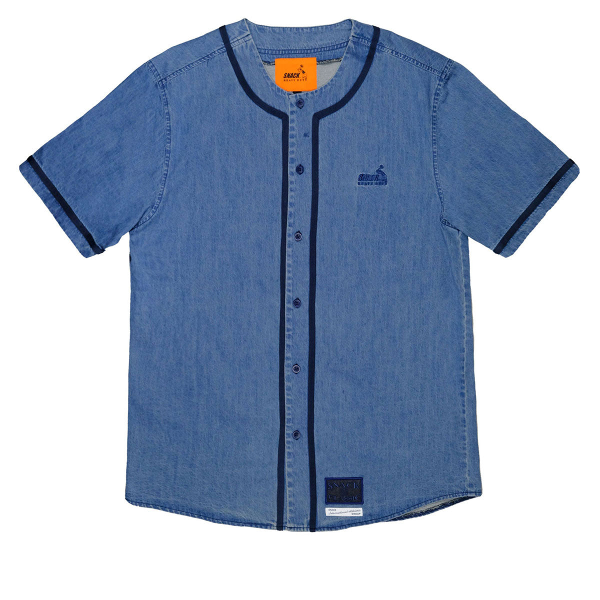 Snack Don’t Ask Baseball Jersey - Denim image 1