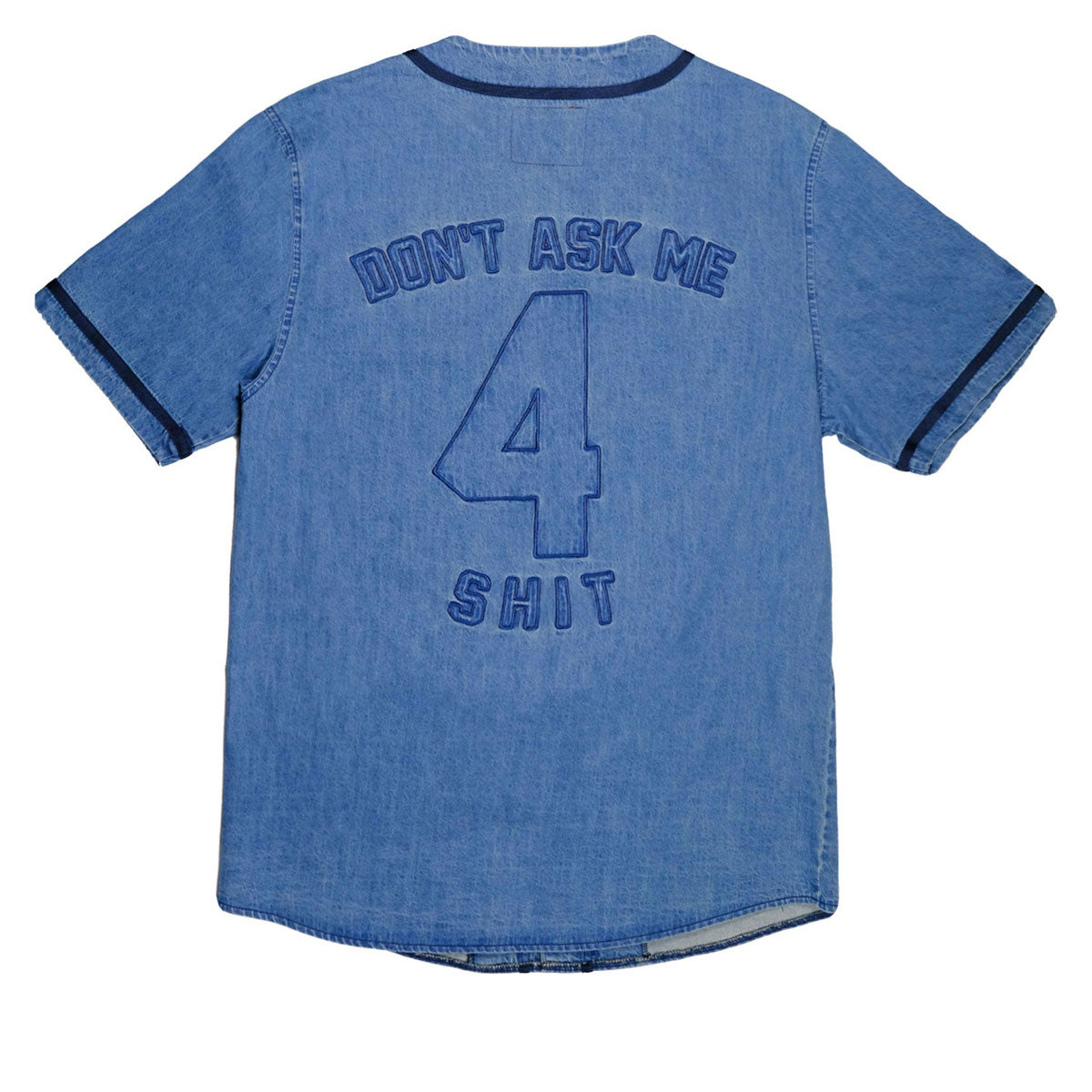 Snack Don’t Ask Baseball Jersey - Denim image 2