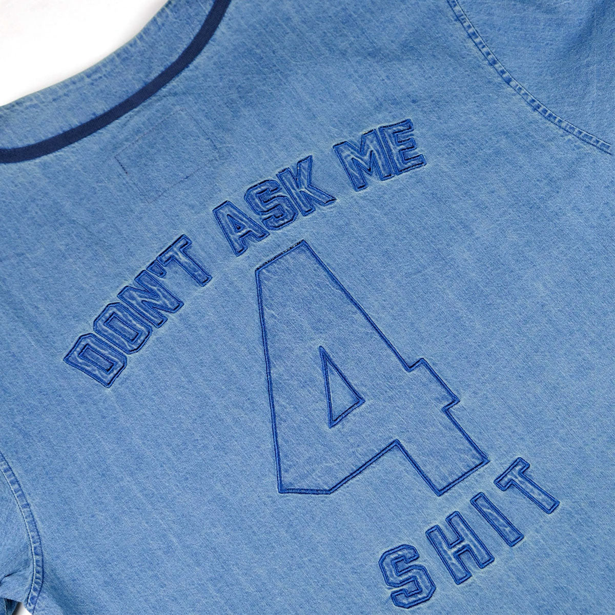 Snack Don’t Ask Baseball Jersey - Denim image 3