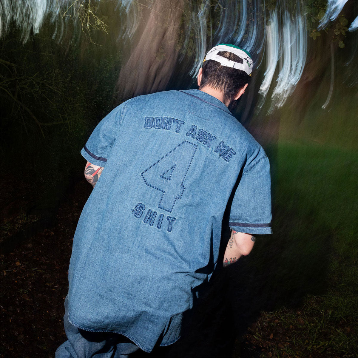 Snack Don’t Ask Baseball Jersey - Denim image 4