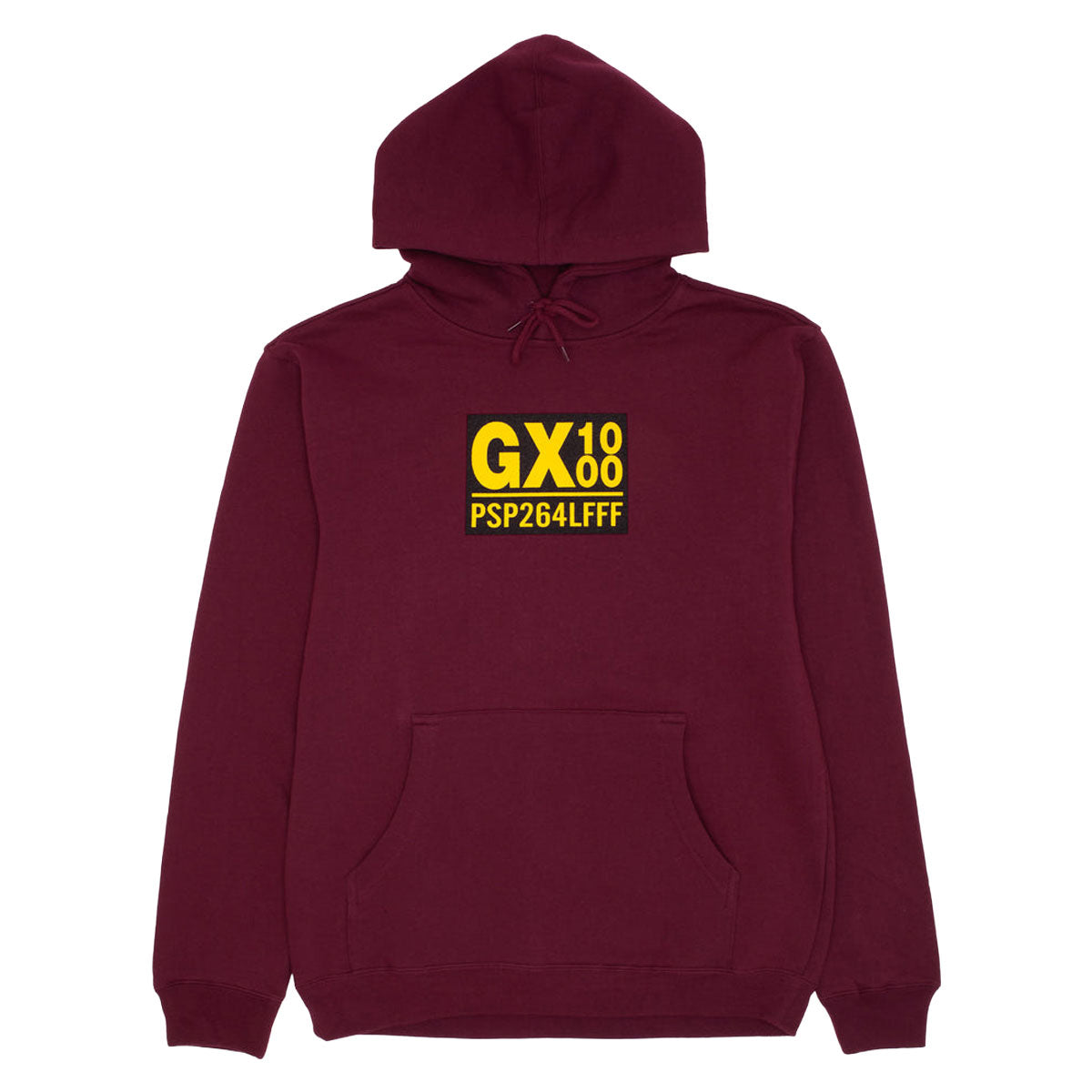 GX1000 PSP Hoodie - Burgundy/Yellow Font image 1