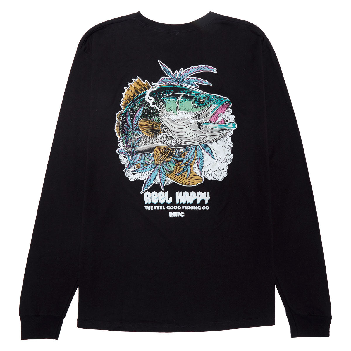 Reel Happy Smokey Vibes Long Sleeve T-Shirt - Black image 1