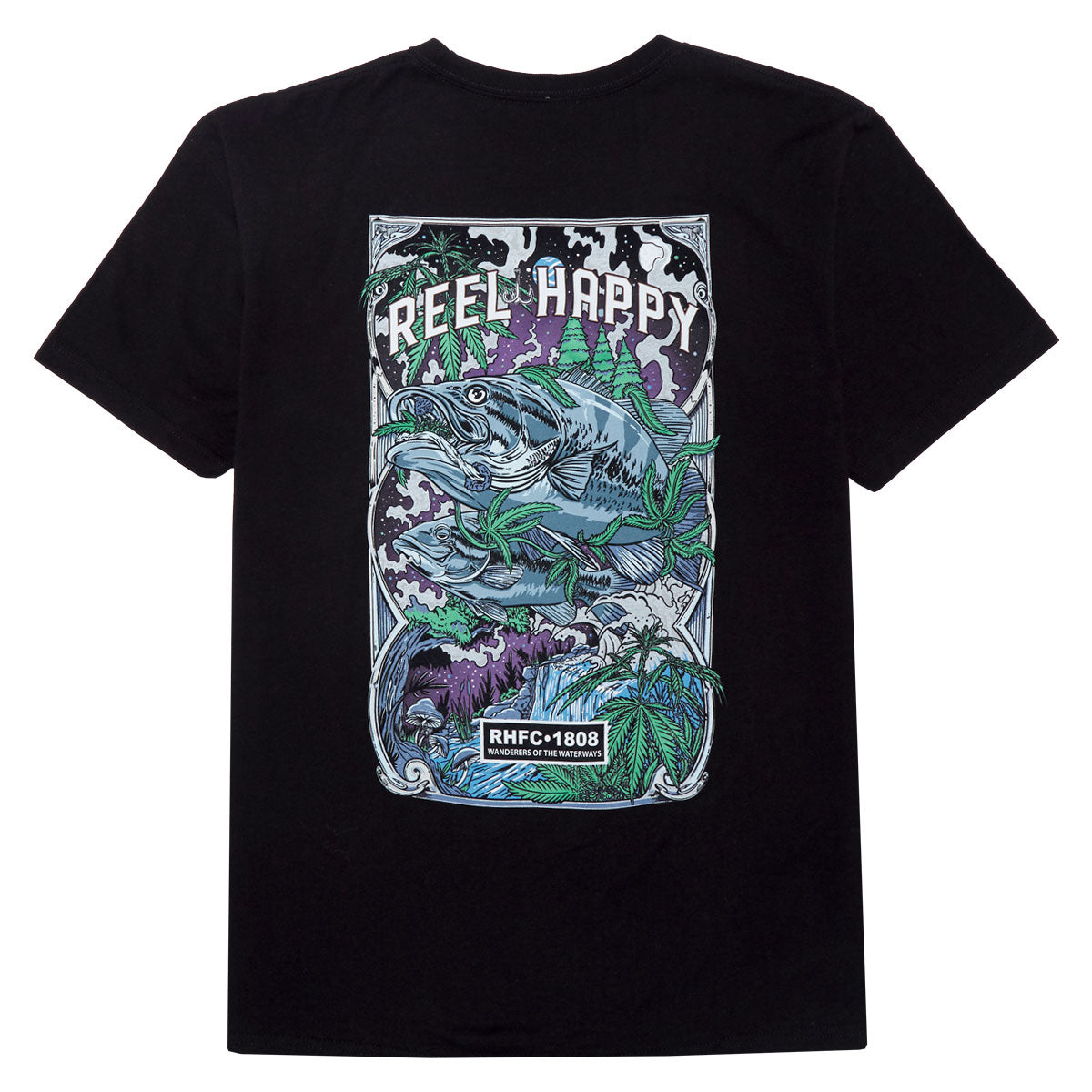 Reel Happy Night Trippers T-Shirt - Black image 1