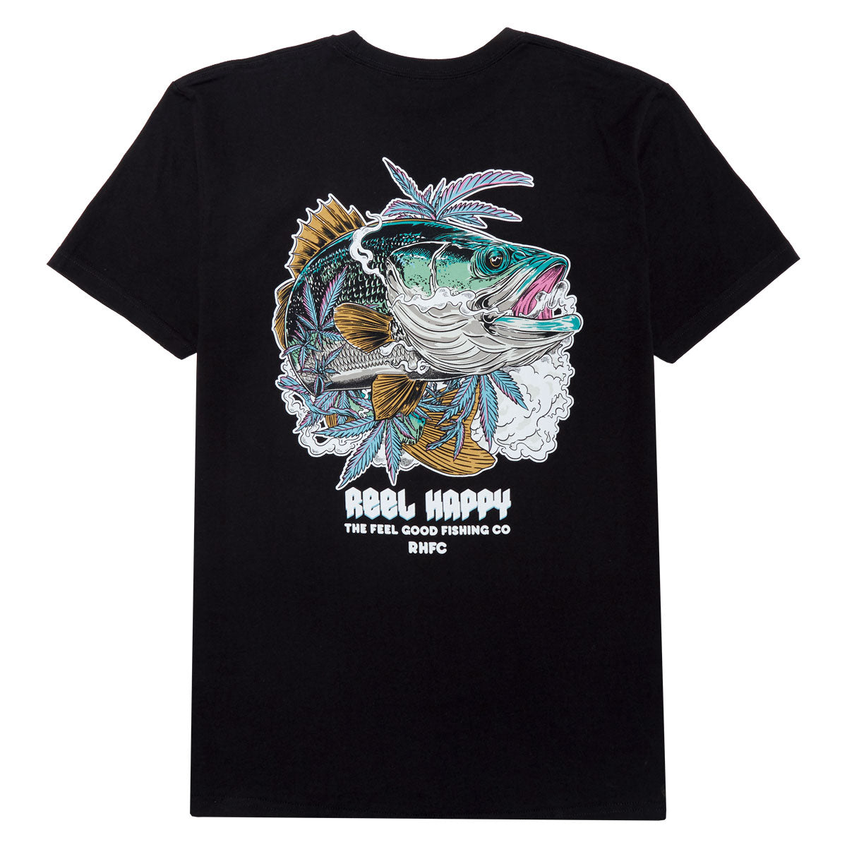 Reel Happy Smokey Vibes T-Shirt - Black image 1