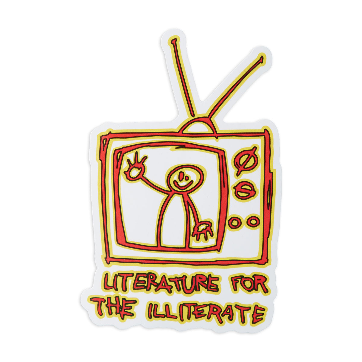 411 Literature For The Illiterate Sticker - Red/Yellow image 1