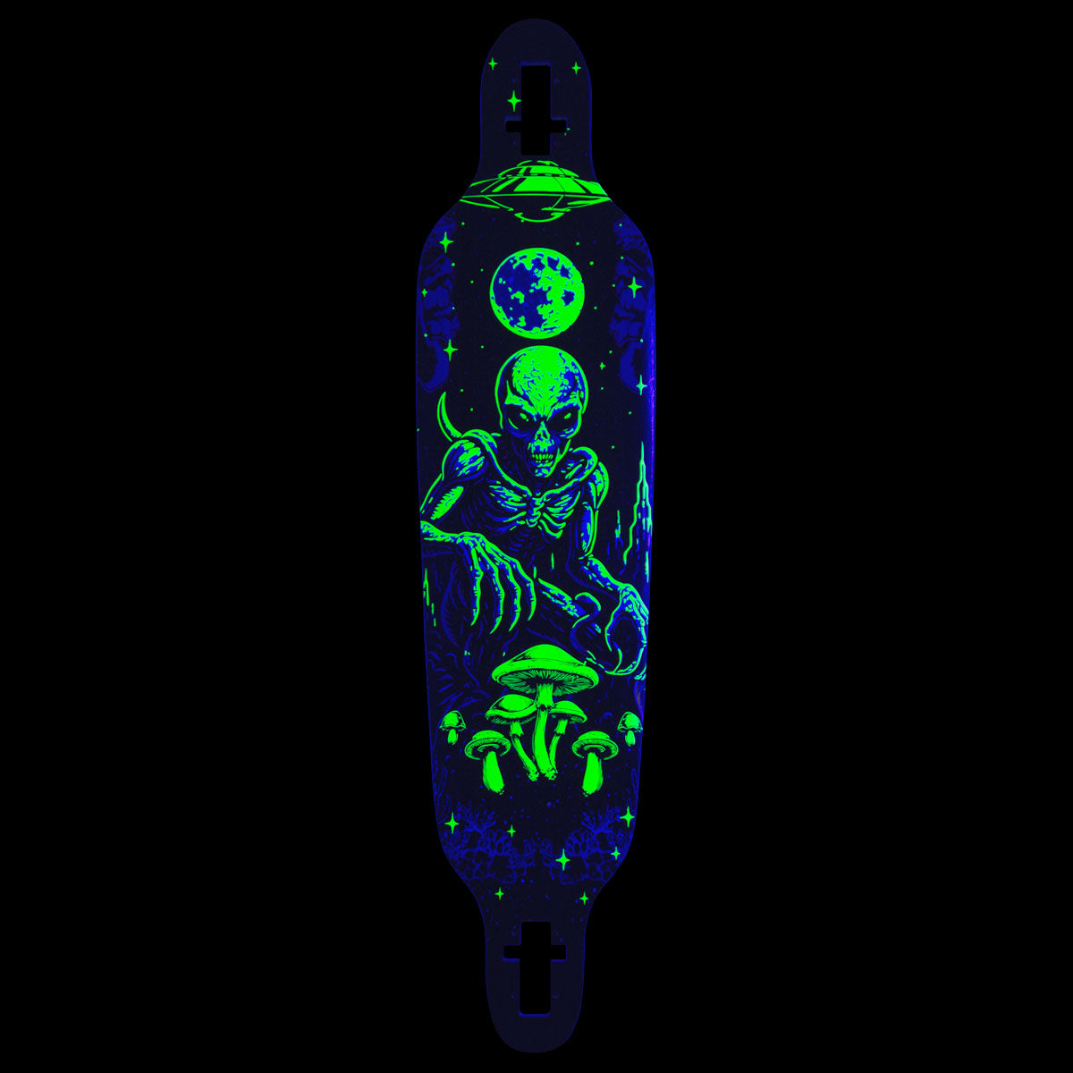 Daddies Mall Poster Blacklight Drop Thru Longboard Complete - Black/Glow image 2