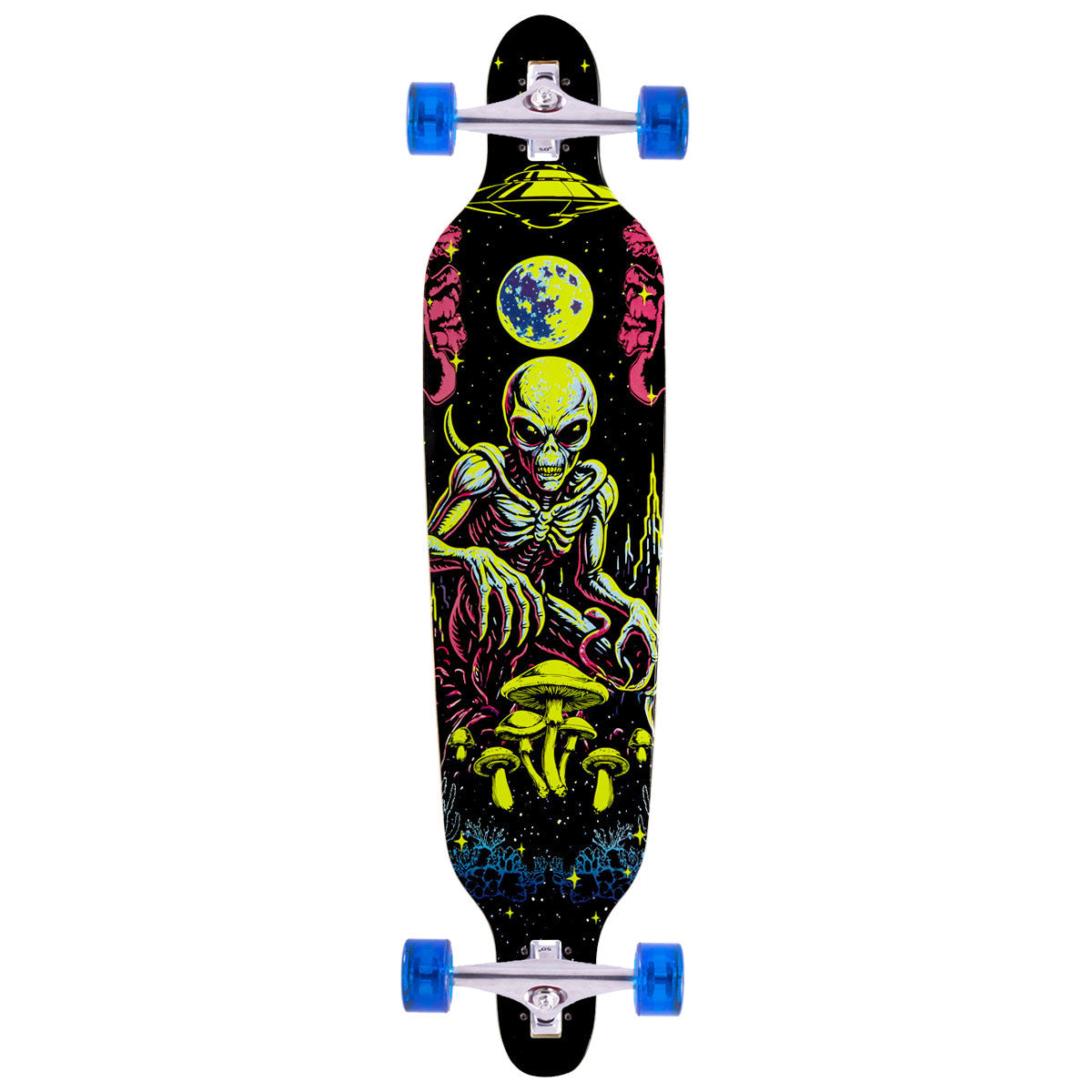 Daddies Mall Poster Blacklight Drop Thru Longboard Complete - Black/Glow image 1