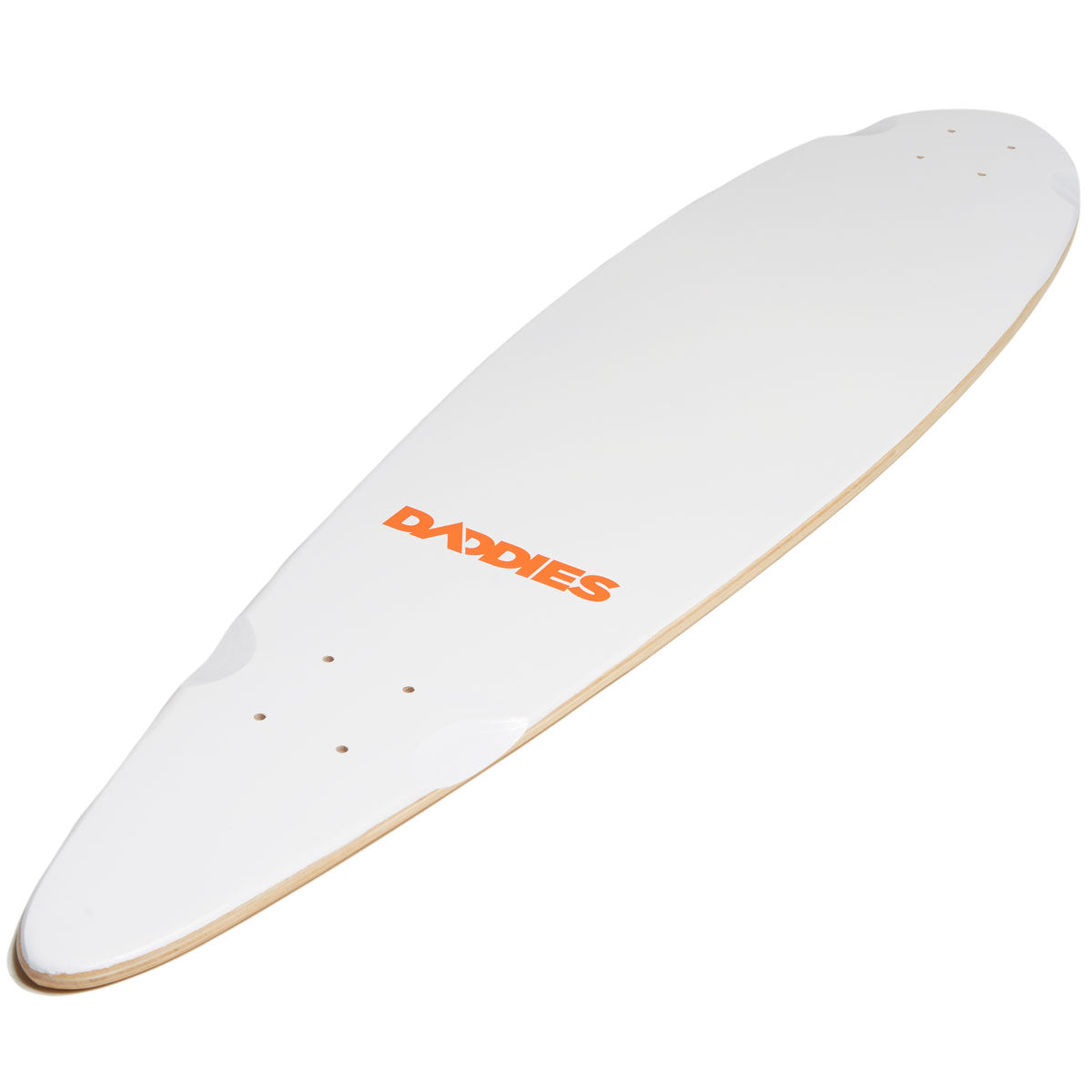Daddies Logo Pintail Longboard Deck - White image 4