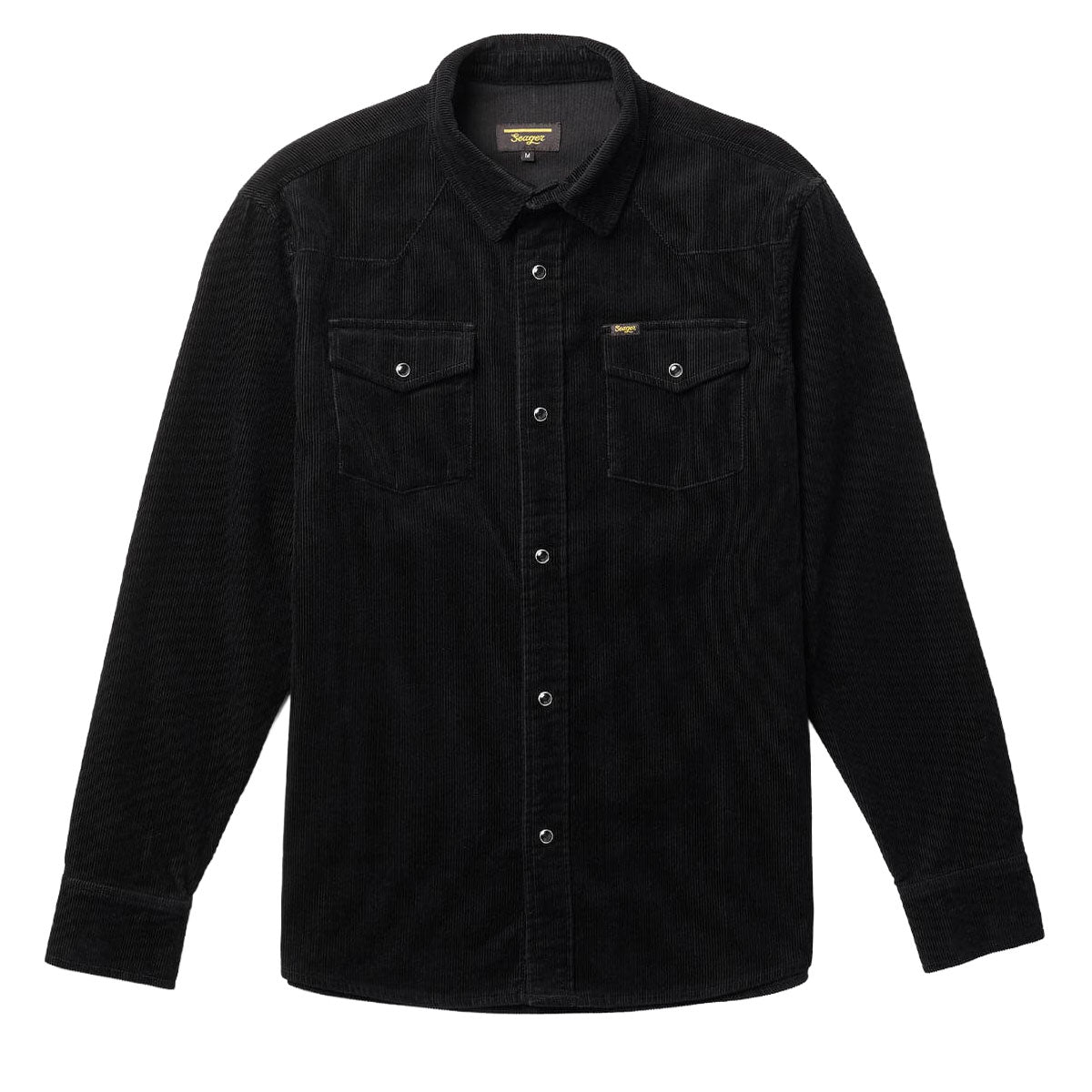 Seager Reagan Long Sleeve Pearl Snap Corduroy Shirt - Black image 1