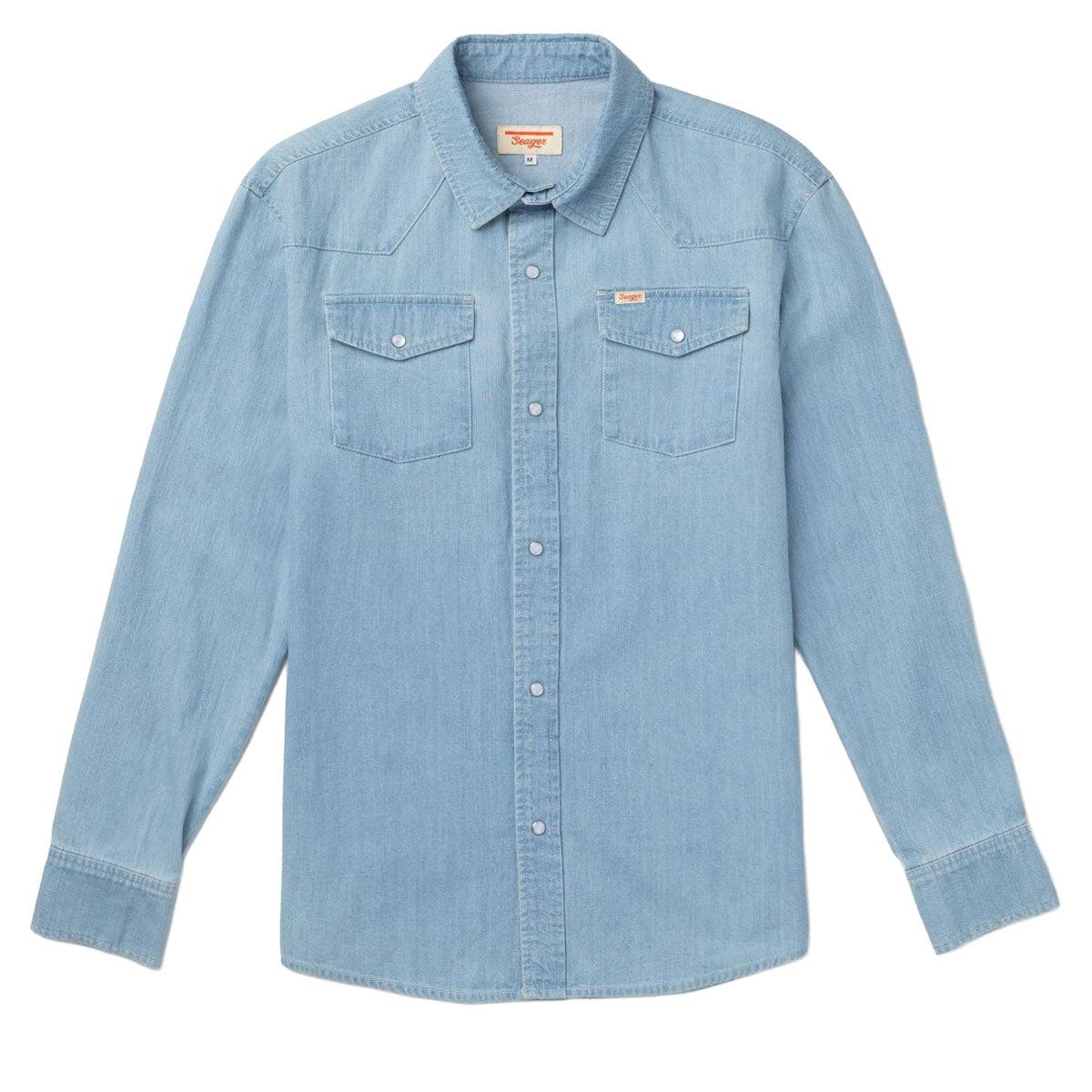 Seager Reagan Long Sleeve Pearl Snap Shirt - Light Wash image 1