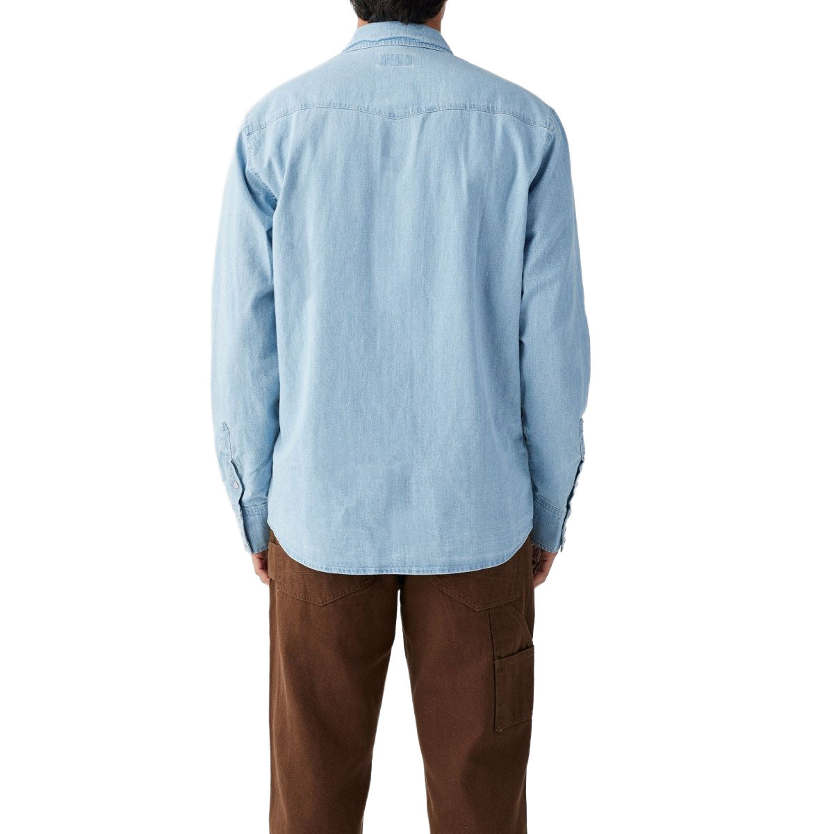 Seager Reagan Long Sleeve Pearl Snap Shirt - Light Wash image 5