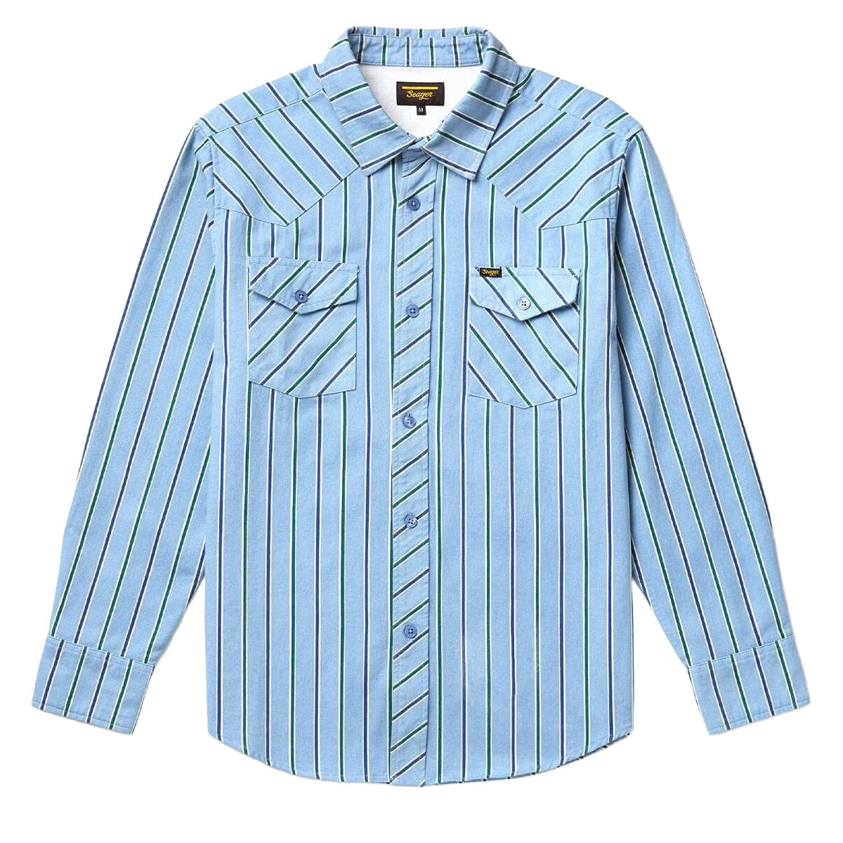 Seager Amarillo Long Sleeve Shirt - Steel Blue Stripe image 1