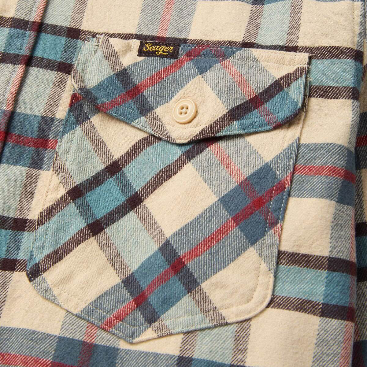 Seager Calico Flannel Shirt - Cream Plaid image 5