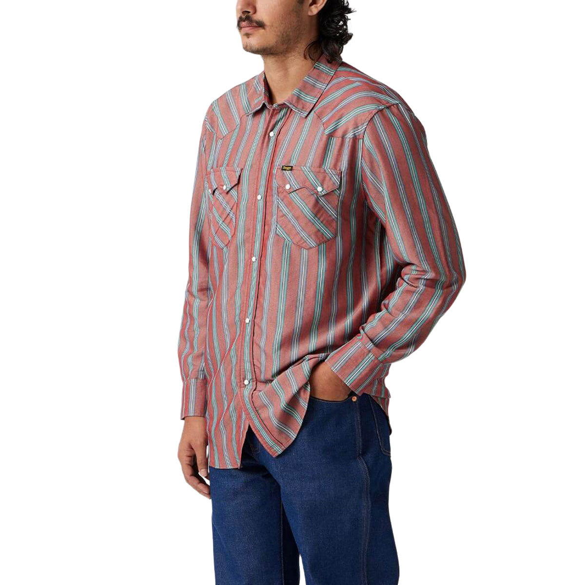 Seager Sawtoof Long Sleeve Shirt - Red Rock Stripe image 5