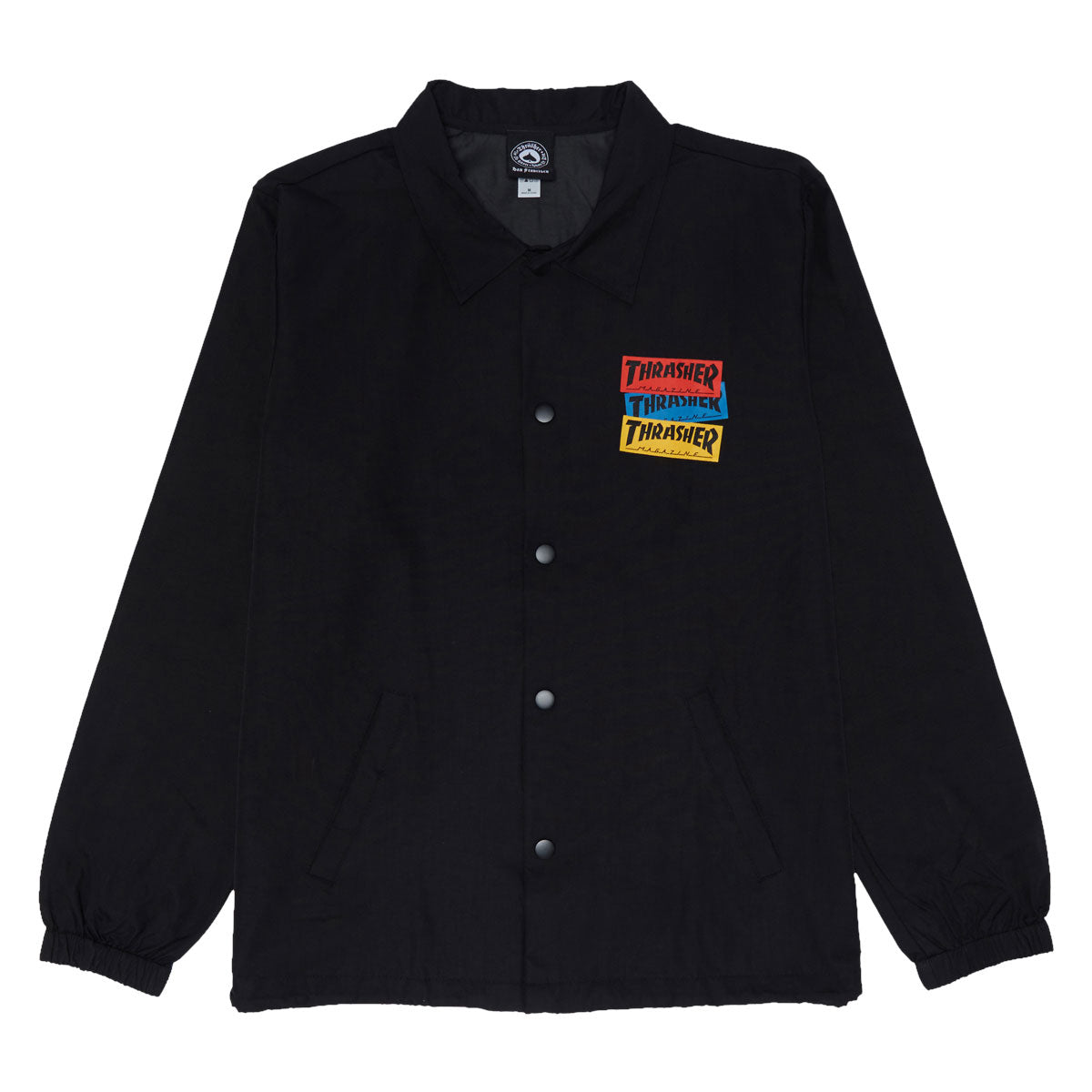 Thrasher Sticker Coach Jacket - Black/Black image 1
