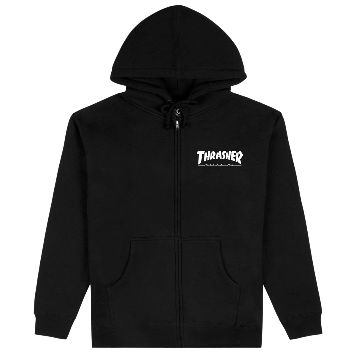 Thrasher Logo Zip Up Hoodie - Black image 1