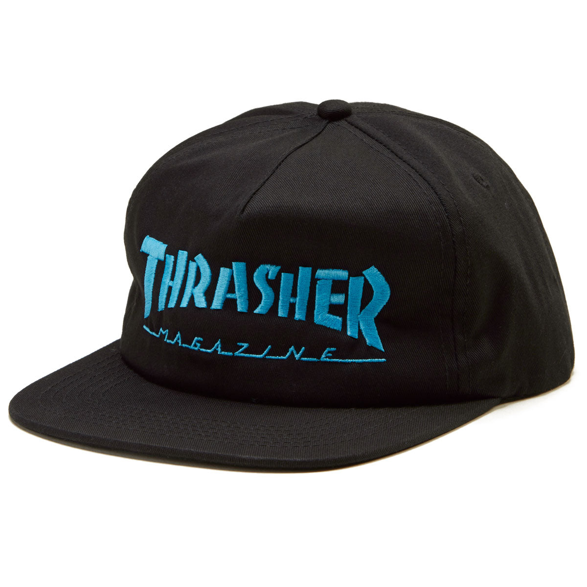 Thrasher Skate Mag Logo Snapback Hat - Black/Blue image 1
