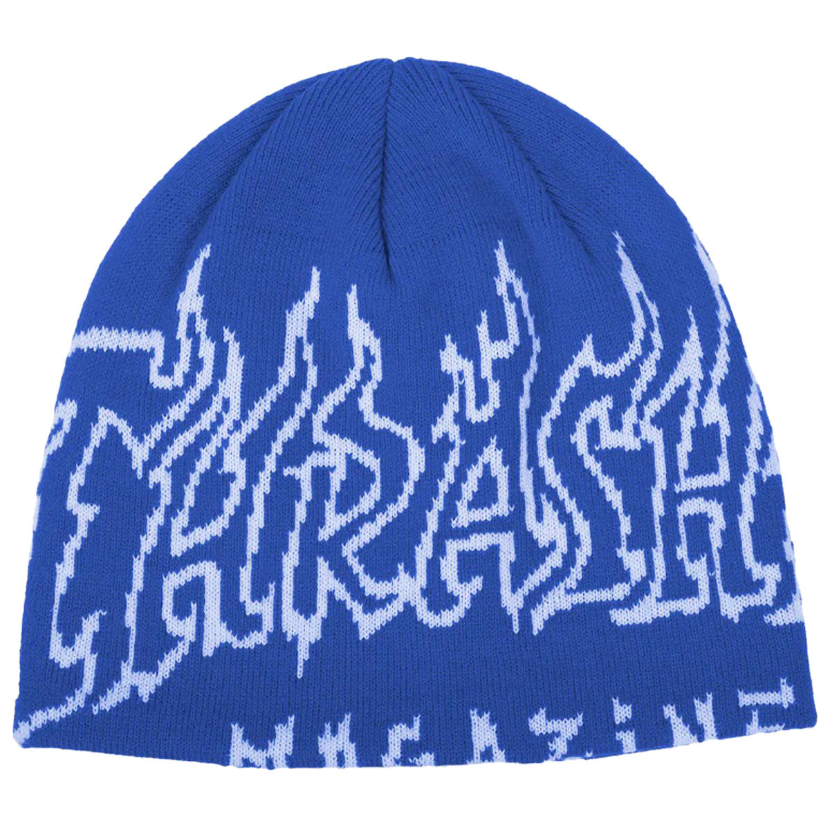 Thrasher Fire Outlined Skully Beanie - Blue image 1