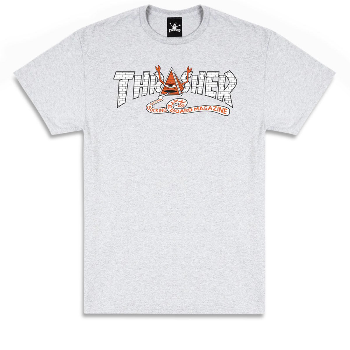 Thrasher x Toy Machine Pyramid T-Shirt - Ash Grey image 1