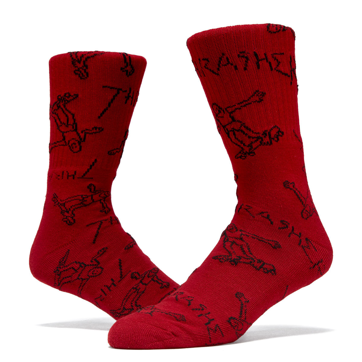 Thrasher Gonz Crew Socks - Red/Black image 2