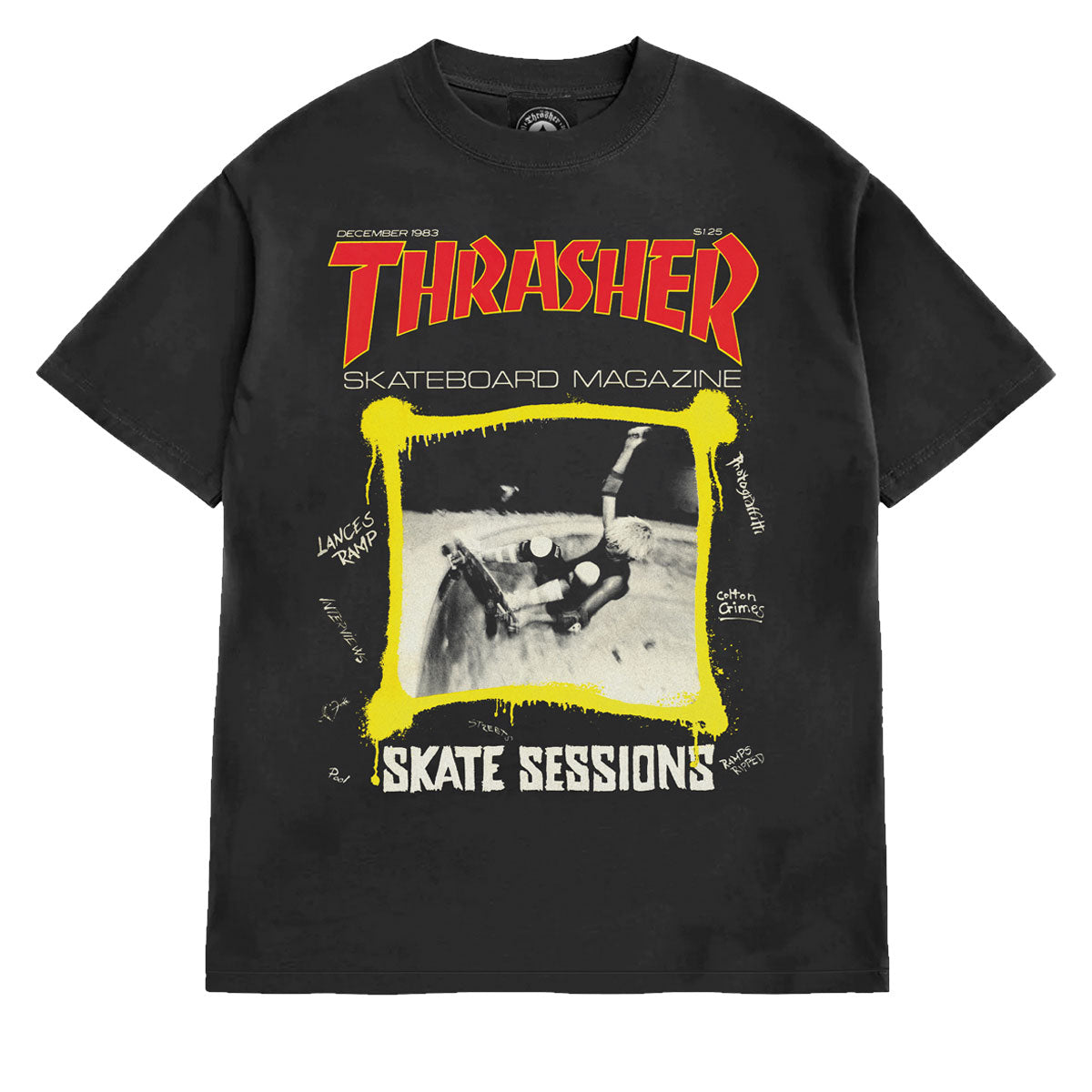 Thrasher December 1983 Vintage T-Shirt - Black image 1