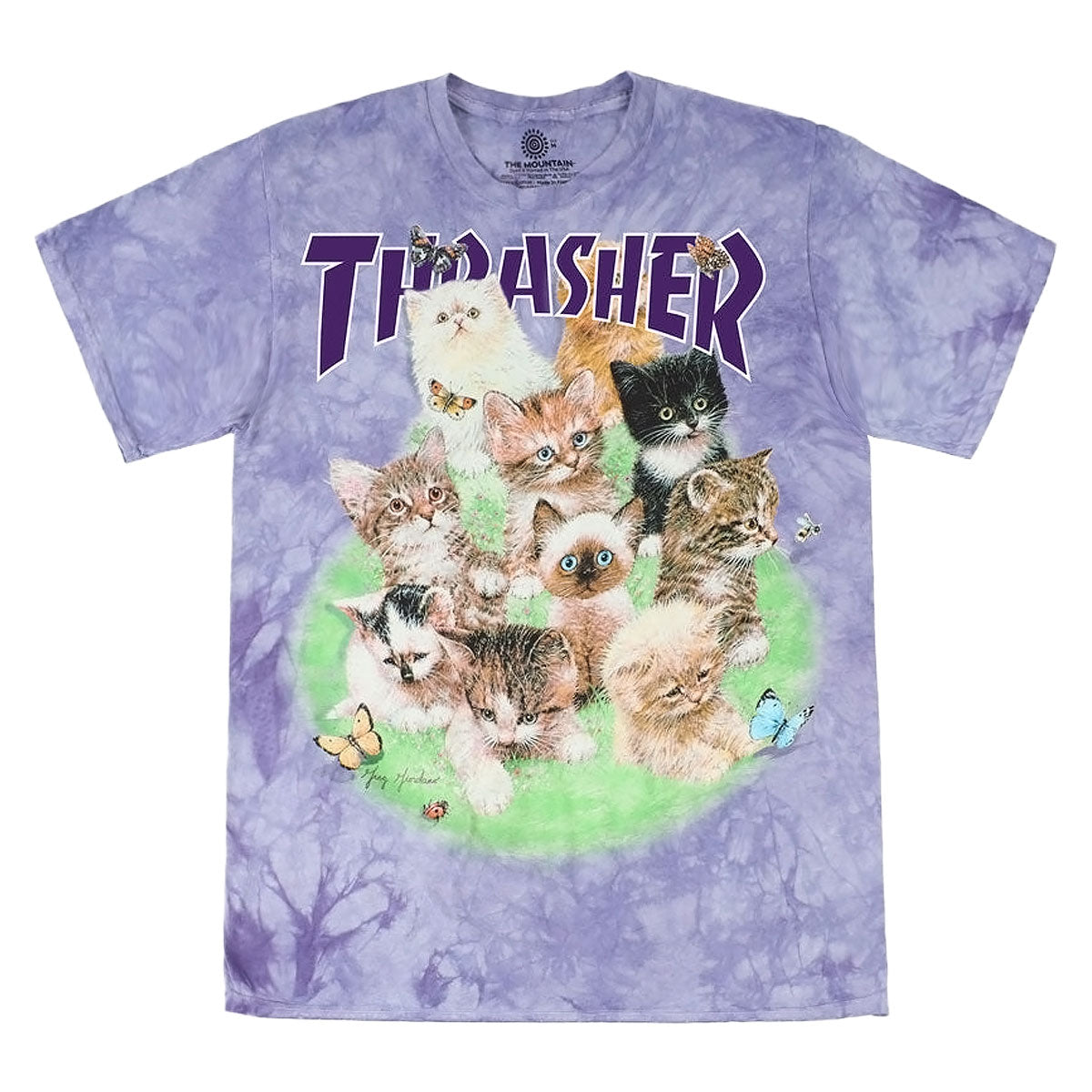 Thrasher Kittens T-Shirt - Purple image 1