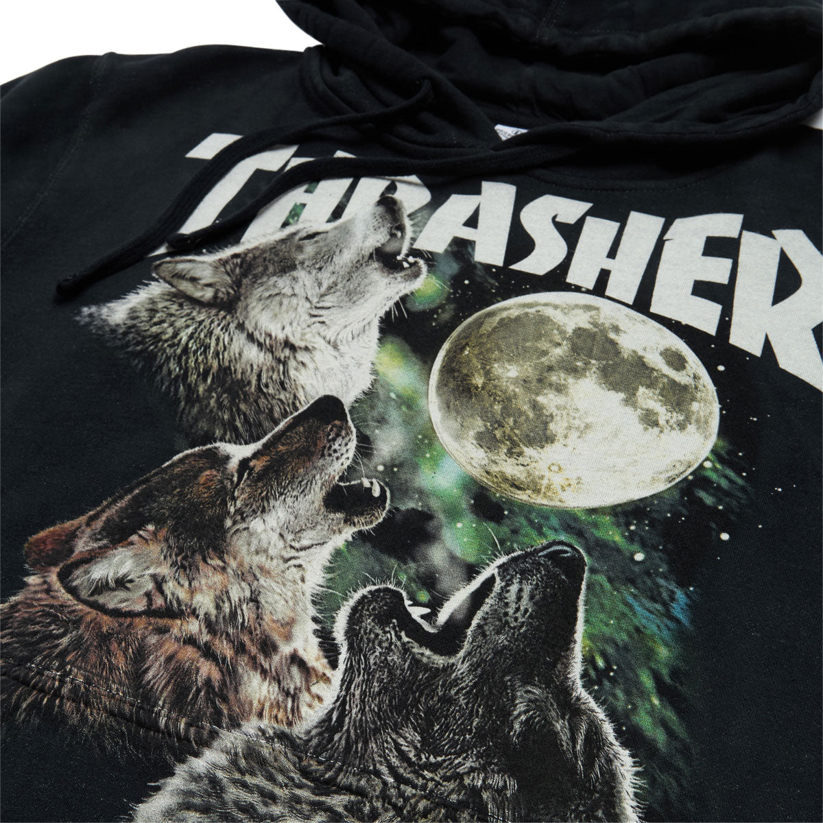 Thrasher Wolves Hoodie - Washed Black image 2
