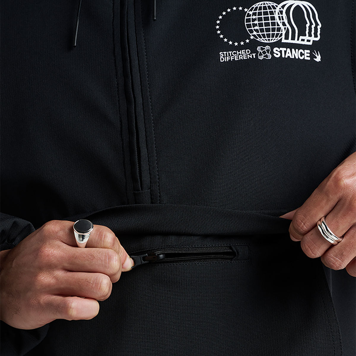 Stance Complex Anorak Jacket - Black image 3