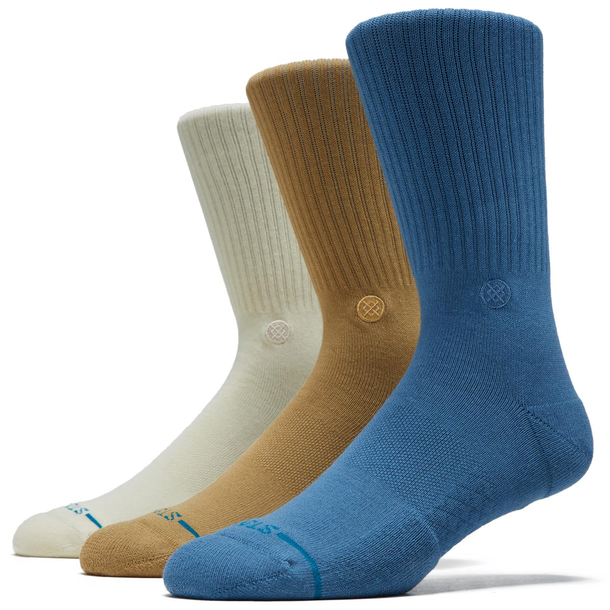 Stance Icon 3 Pack Socks - Cream image 1