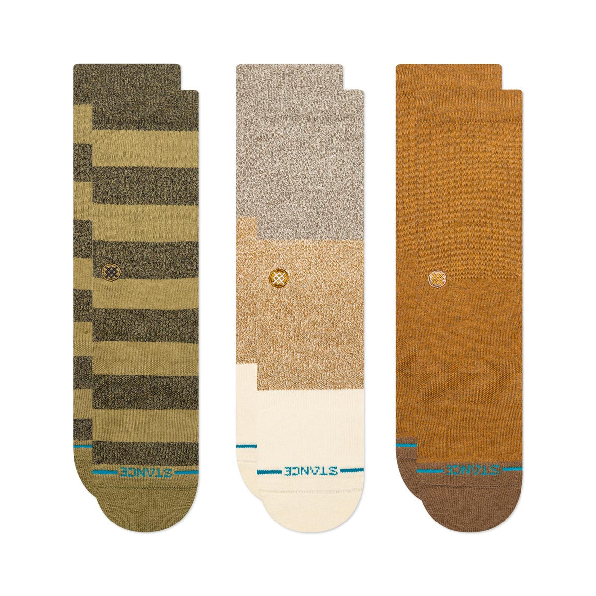 Stance Cubical Crew 3 Pack Socks - Chive image 2