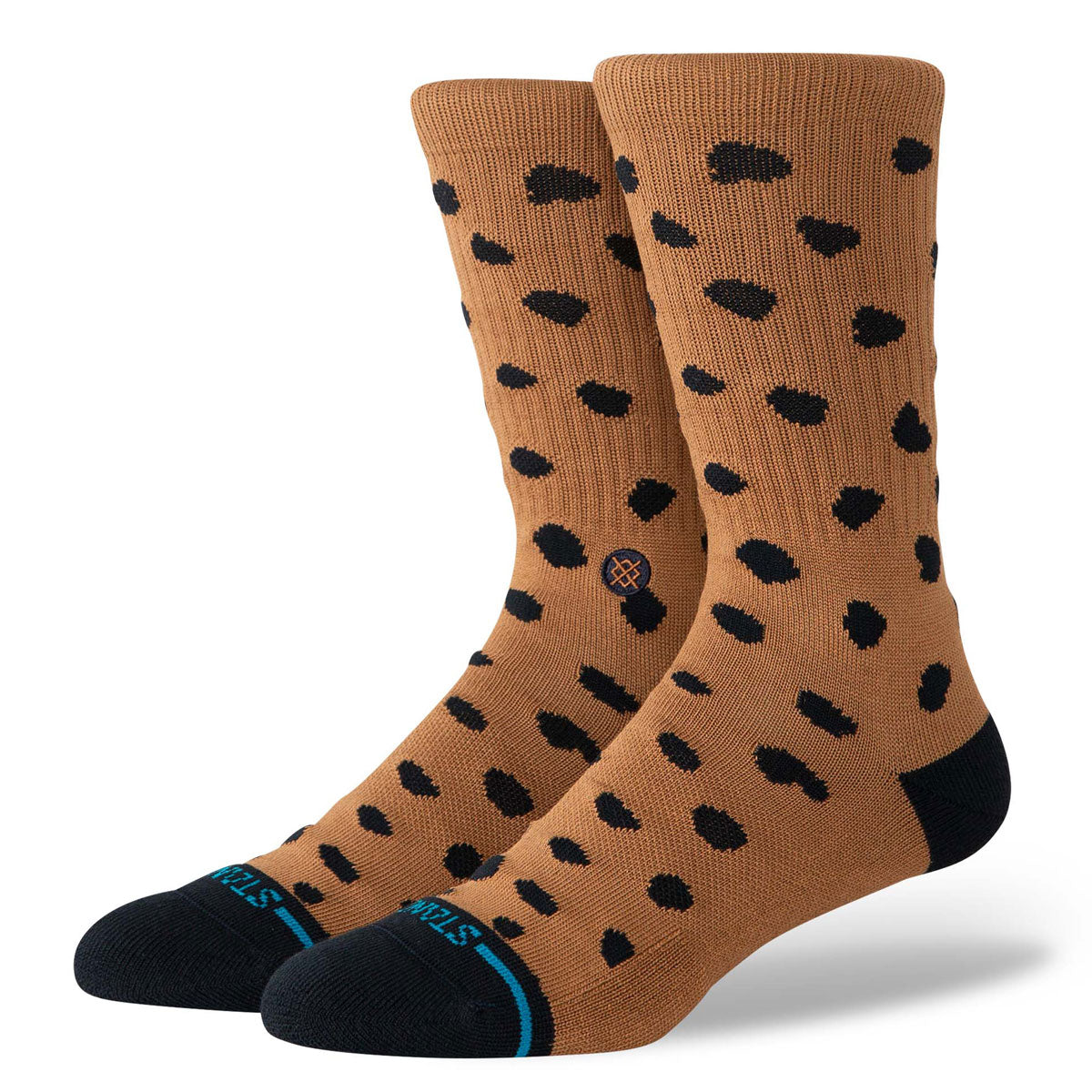 Stance Womens Leopard Crew Socks - Brown image 1