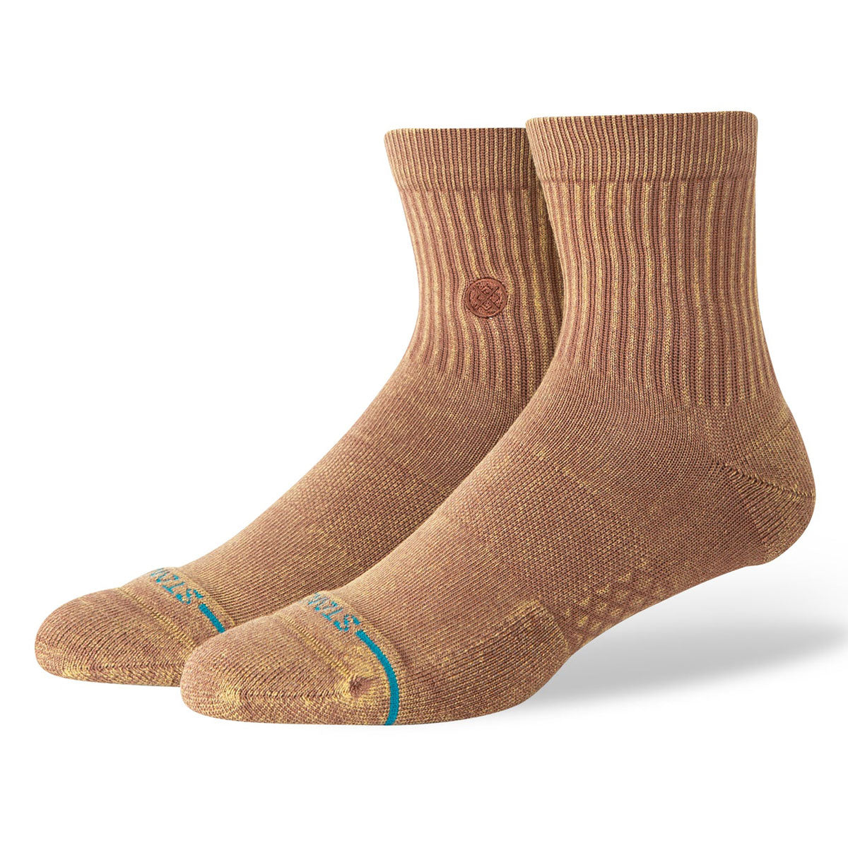 Stance Icon Washed Quarter Socks - Brown image 1