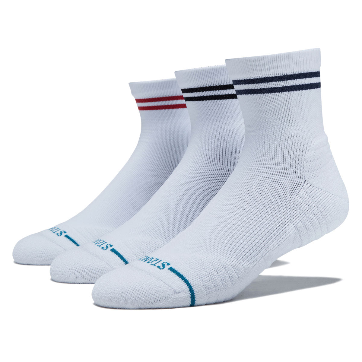 Stance Lined Up Mid Quarter 3 Pack Of Socks - White image 1