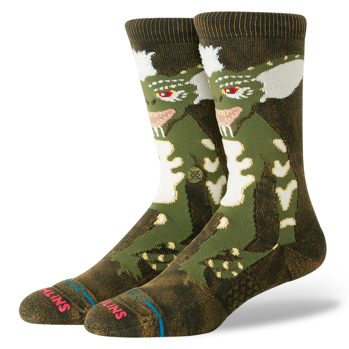 Stance Stripe Gremlins Crew Socks - Dark Green image 1